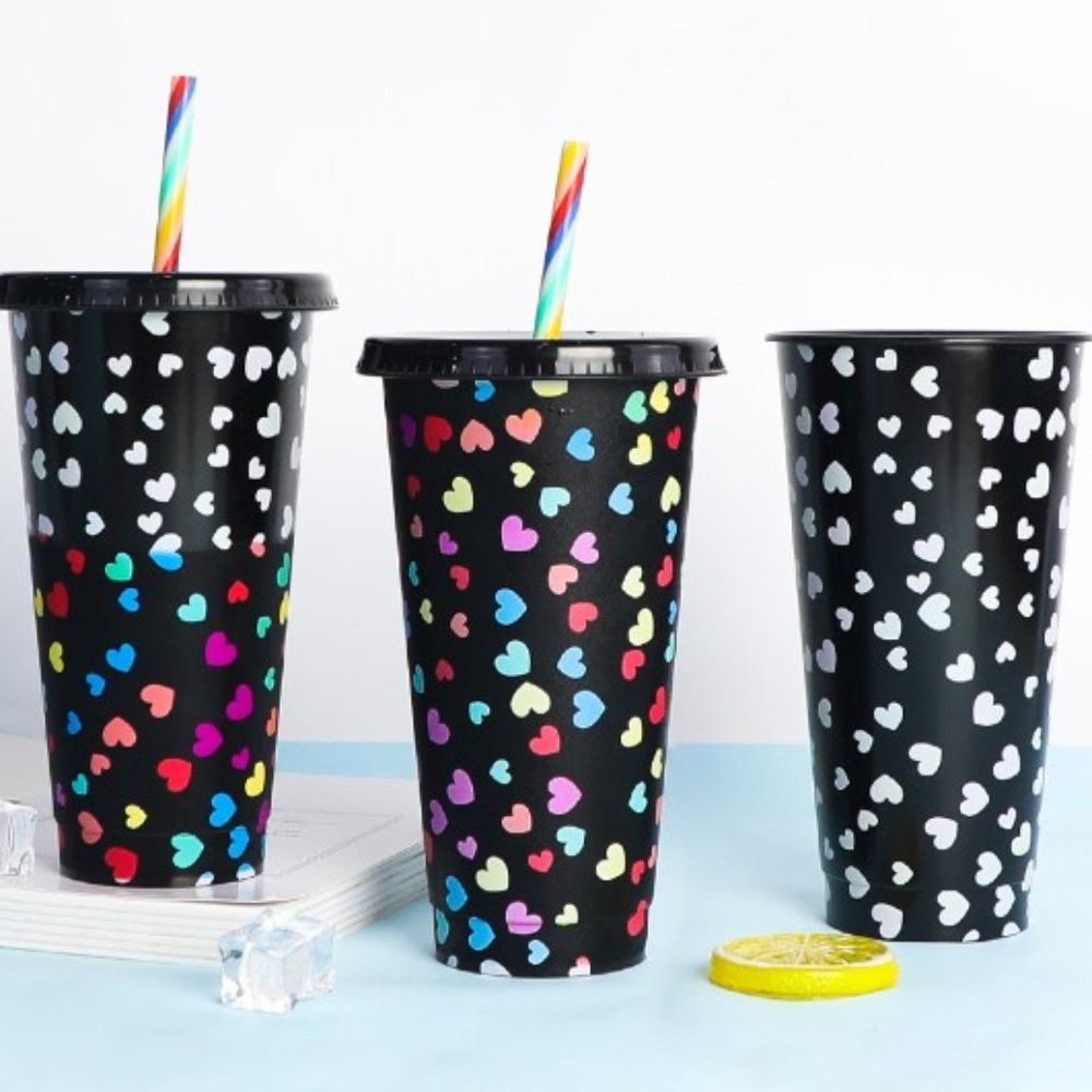 24 oz Color Changing Hearts Tumbler
